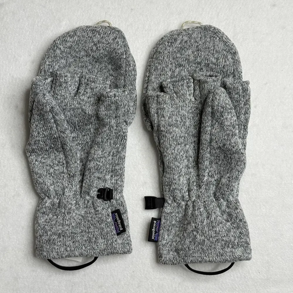 Patagonia Mittens Womens Large Gray Better Sweater Fleece Convertible Winter